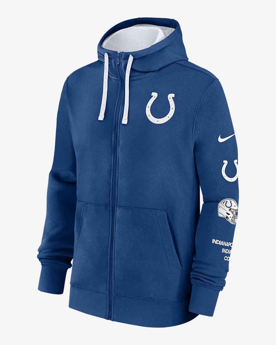 Indianapolis Colts Club Men s Nike NFL Full Zip Hoodie. Nike